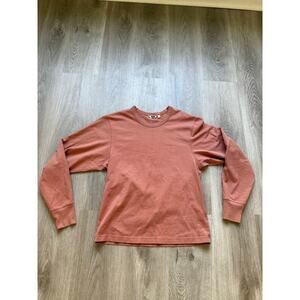 UNIQLO Womens Small Shirt Top Long Sleeve Crewneck Pullover Casual Stretch